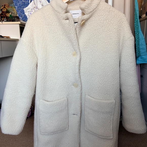 Emerson Fry Sherpa Teddy Bear Coat - Size S - Picture 2 of 8